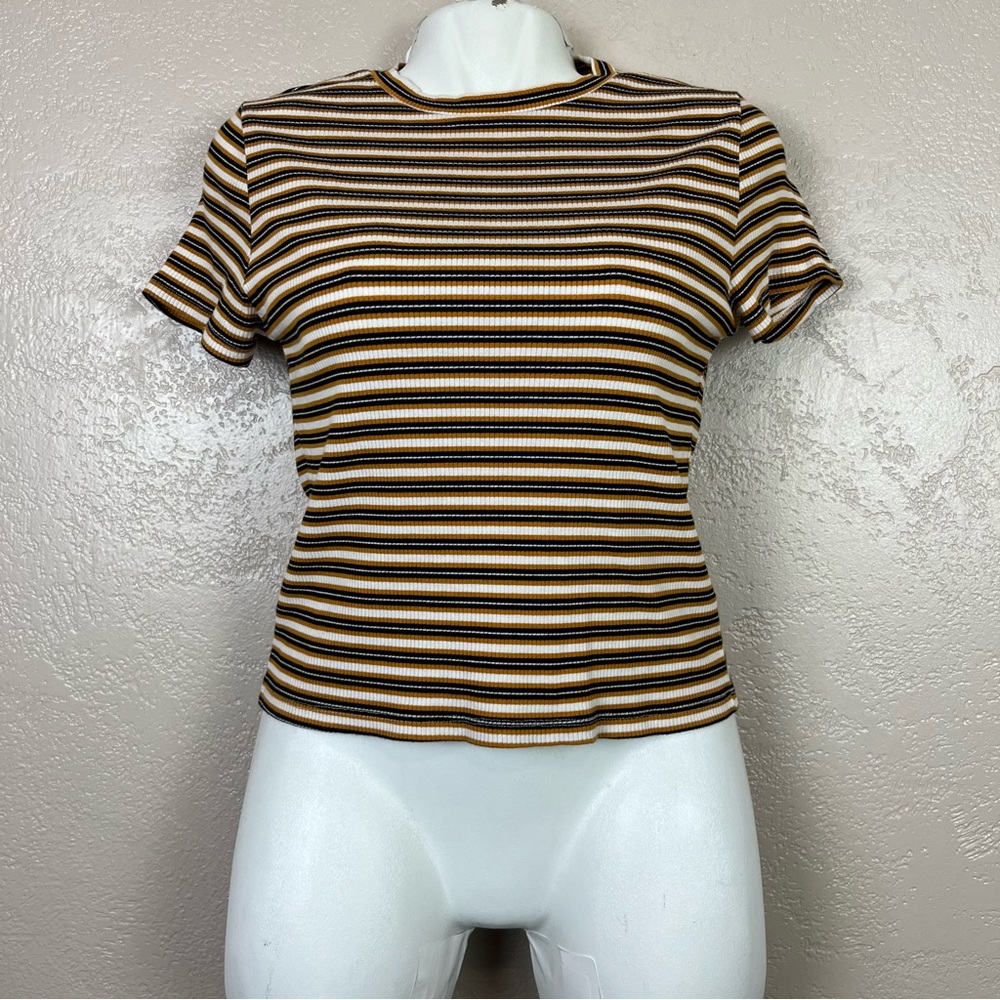 5 for $30 Divided H&M‎ women short sleeve multicolor striped Crop top size XL